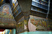 Paintings on the wall of the outer cloister of the Mahamuni Paya, Mandalay, Myanmar 